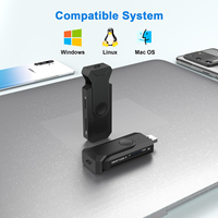 OEM 360 Rotation ISO7816 USB Type C Sim SD/TF2.0 Lecteur de carte à puce de crédit intelligent SDK Lecteurs de cartes de contrôle d'accès Android mobiles