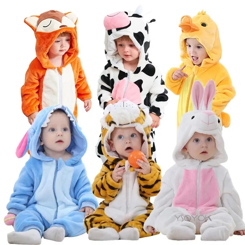 Groothandel Baby Rompertjes Winter Kigurumi Leeuw Kostuum Meisjes Jongens Peuter Dier Jumpsuit Baby Kleding Pyjama Kids Onesies