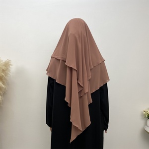2305 #   Hijabs, Nuevo Pañuelo de Gasa para el Verano, Hijab para Mujeres Musulmanas, Dos Capas, Khimar Eid, Color Sólido, para Abayas - Product Image 3