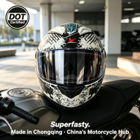 Casques de moto personnalisés de luxe certifiés DOT, taille adulte universelle, construction haut de gamme résistante aux chocs