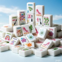 Élégant et moderne : Ensemble de tuiles de mahjong en acrylique de style cosmétique, accessoires de beauté imprimés, portable pour collection de fête féminine
