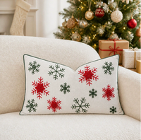 Housse de coussin rectangulaire de Noël transfrontalière, décor festive pour salon, housse de coussin de canapé, support lombaire bonhomme de neige, anti-plis