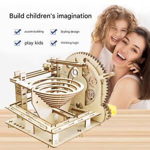 Puzzle 3D in Legno Fai-da-Te, Gioco Educativo con Pista per Biglie Elettrica, Gioco Scientifico da Assemblare per Bambini Unisex - Product Image 3
