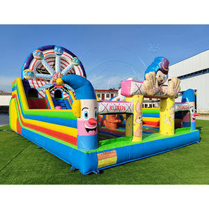 Grande roue gonflable Mico, château gonflable combiné, aire de jeux, toboggan, mur d'escalade, capacité de 300 à 500 kg, 5 à 10 ans - Product Image 1