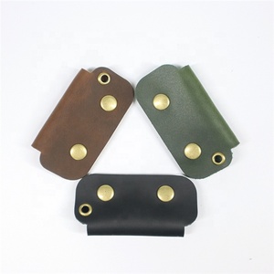 Wholesale Genuine <strong>Crazy</strong> Horse Leather Storage Holder <strong>Earphone</strong> Cable Holder Usb Charger Wire Cord Organizer Headphone Clip - Product Image 4