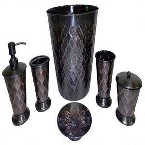 Nuevo y Elegante Juego de Baño de Seis Piezas de Metal Kayna Export Wholesale, Acabado Negro Antiguo, Accesorios de Lujo, Fácil de Limpiar - Product Image 1