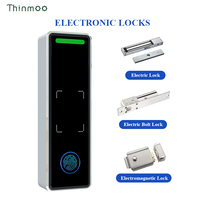 Système de contrôle d'accès étanche avec lecteur d'empreintes digitales, RFID, WiFi, Bluetooth, application mobile, serrure de porte à distance, lecteur métallique Thinmoo M237-WF