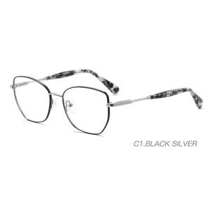 クラシックプレミアム光学メタル眼鏡フレーム、ファッショナブルな女性用メガネ、様々な色、スクエア型、卸売、ハオヤモデル - Product Image 2