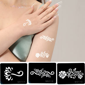 Fábrica personalizada reutilizable papel ecológico pequeño cuerpo tatuaje pintura plantillas lujo impermeable mano brazo maquillaje Henna falso - Product Image 3