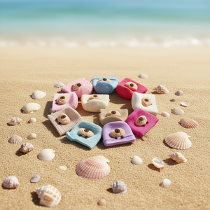 Borsa in paglia intrecciata con bambola dei cartoni animati 12x14 cm per bambini, design giocoso - Product Image 2