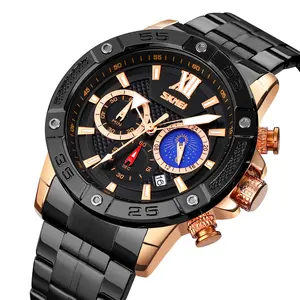 SKMEI 9235 Custom Made Brand Your Own Quartz Wristwatches Men Stainless Steel Luxury Fashion Watches