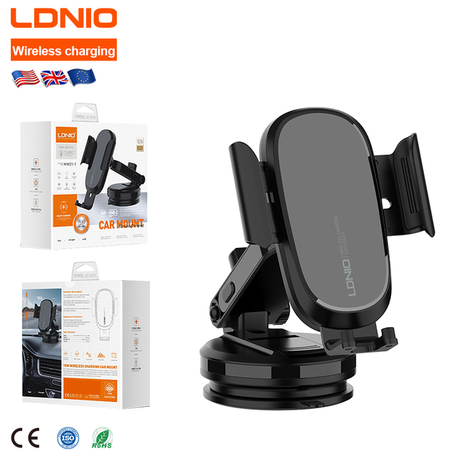 LDNIO MW21-1 15W Wireless Car Charger Fast Air Vent Phone Holder 360 Degree Adjustable Car Wireless Charger Holder