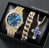 Jam Tangan Quartz Hip Hop Sembilan Warna LYN-055, Diameter Dial Paduan Berhias Berlian Imitasi, Tali Jam Cantik, Kaca Hangzhou, Jarum Penunjuk