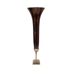 Vaso alto in vetro scultoreo, complemento d'arredo contemporaneo per soggiorno, ufficio, decorazione per la casa, vaso decorativo per fiori - Product Image 3