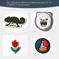 Patch brodé en relief 3D avec motif d'ours mignon de dessin animé, broderie informatique pour vêtements et manteaux