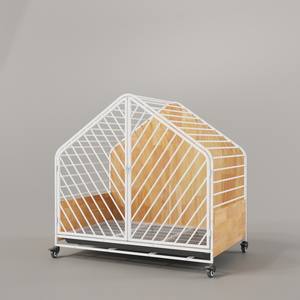 Cage à chien en bois massif de luxe moderne et simple avec boîte de toilette séparée, emballage pour chiens de petite/moyenne/grande taille - Product Image 2