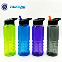 Bouteille d'eau de sport en plastique, shaker de gym, logo personnalisé, sans BPA, bouteille de sport en gros