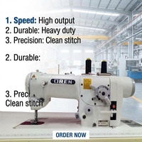 Machine à coudre OREN Zigzag Stitch, moteur industriel haute vitesse à trois étapes et quatre points, plateforme plate, RN-2284D