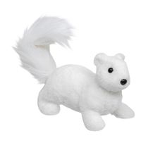 Jouet en peluche écureuil nordique blanc avec effet peluche 22x12,5 cm H. 14,5 cm