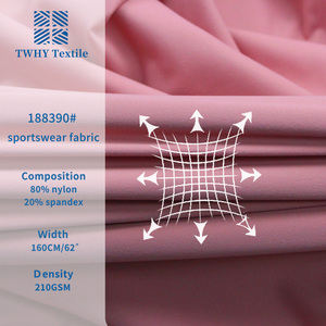 Alta calidad 4 Way Stretch 80 Nylon 20 Spandex tela urdimbre de punto Semi brillante tela deportiva de absorción de sudor de un solo lado - Product Image 2
