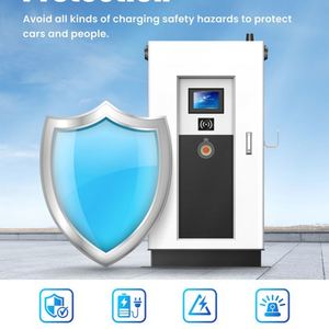 เครื่องชาร์จแบตเตอรี่รถยนต์ไฟฟ้าอัจฉริยะ 60 กิโลวัตต์ IP65 แบบเร็ว รองรับ CCS2/CCS1/CHADeMo/GBT ติดตั้งบนพื้น สถานีชาร์จรถยนต์ไฟฟ้า - Product Image 3