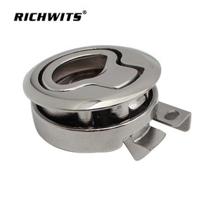 RICHWITS Stainless Steel Round Floor Lock Keyless 2-Sheath Version Industrial Design For <b>Yacht</b> RV Door - Product Image 1