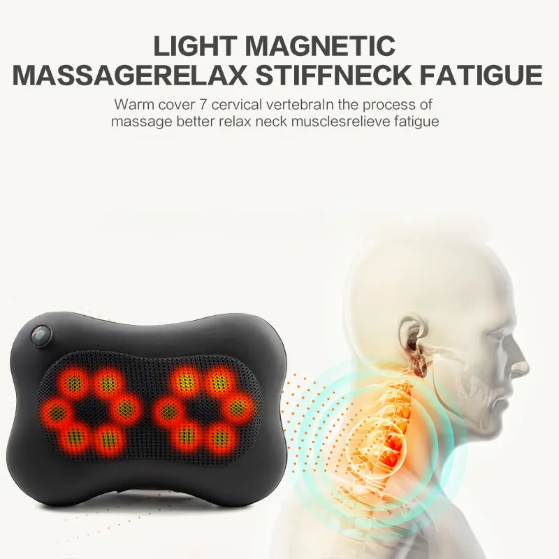 Best Selling Products 2024 Massage Heat Pillow Electric Shiatsu Vibration Massage Pillow Neck Pillow For Cars