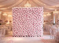 Panel Dinding Bunga Buatan 3D dari Kain, Latar Belakang Floral untuk Dekorasi Foto Pesta Pernikahan