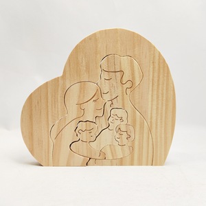 Puzzle en bois en forme de cœur, portrait de couple, artisanat, décoration de la maison pour le salon, cadeau pour la fête des mères, paquet multi-pièces - Product Image 4