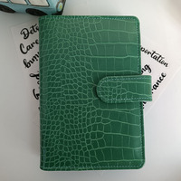 Vente en gros de cahier en simili cuir personnalisé pour le bureau reliure à anneaux à feuilles mobiles couverture à carreaux A6 reliures portefeuille Crocodile Budget classeur
