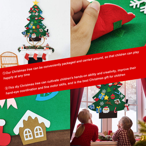 Nouvel Arbre de Noël en Feutre Polyester Fait Main pour Enfants, Ornement Suspendu Non Tissé pour Porte, Décorations de Noël Éducatives à Faire Soi-Même - Product Image 6