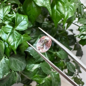 Morgan Pink Cultured Sapphire Oval Faceted Loose Stone For Jewelry Making - Product Image 1