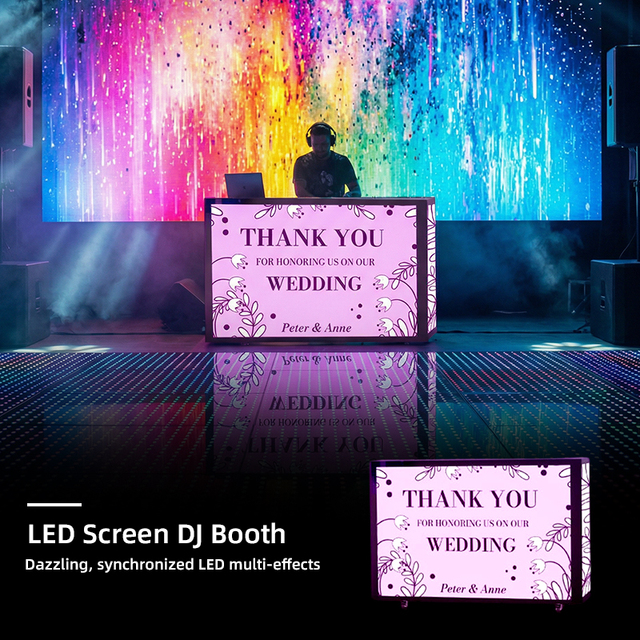 Innovative DJ Facade Booth Aluminum Foldable Curved LED Curtain Truss Design Portable LED DJ Booth for Attractions Display