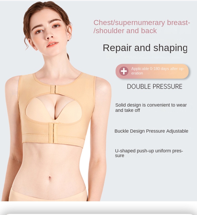 ZOYIAME Best Post-OP Shapewear Breast Back Correction Lipo Vest Shaper Chest Support Open Bust Bra Surgical Compression Garments