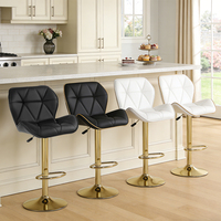 Tabouret de bar de luxe en métal avec base en or