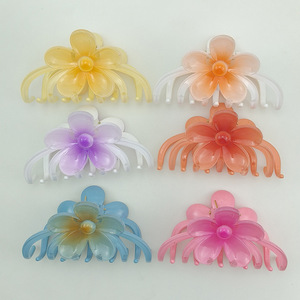 <strong>Colorful</strong> Plumeria <strong>Hair</strong> <strong>Claw</strong> Clip for Women Hawaiian Vacation Plastic <strong>Flower</strong> <strong>Hair</strong> <strong>Claw</strong> - Product Image 1