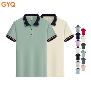 <span class=keywords><strong>Polo</strong></span> pour homme GYQ, prix d'usine, 200 g/m², uni, sans logo, avec impression de logo personnalisé, vêtements décontractés - Product Image 1