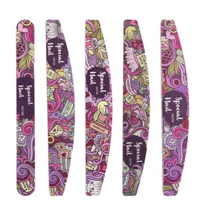 Lime à ongles professionnelle rose et violette de haute qualité, éponge à polir, motif dessin animé exquis, outil de manucure - Product Image 1