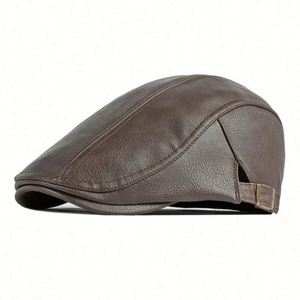 Gorras de béisbol de cuero PU para hombre al por mayor, estilo Gatsby, gorras de golf, gorras de sol, gorras Ivy de moda, gorras casuales con visera para hombre - Product Image 4