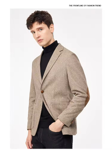 Costume d'affaires décontracté pour <span class=keywords><strong>homme</strong></span>, <span class=keywords><strong>tendance</strong></span> printemps-automne 2025, deux boutons, occasions formelles, blazer, grande taille, respirant - Product Image 4