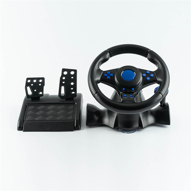 SYY Wired Game Car Driving Steering Wheel Dual-Motor Feedback Motion Sensing Touch Buttons Racing Kit for PS2 PC NS Android