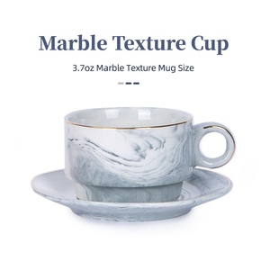 Taza con patrón de mármol nórdico de moda creativa, estante de almacenamiento de cerámica de porcelana exclusivo transfronterizo, estante de exhibición para café - Product Image 2