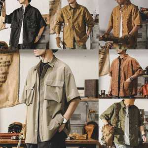 2024 camicia da spiaggia floreale hawaiana da uomo a bottone singolo Rayon cotone Street Short tessuto di flanella stampa a buon mercato - Product Image 3