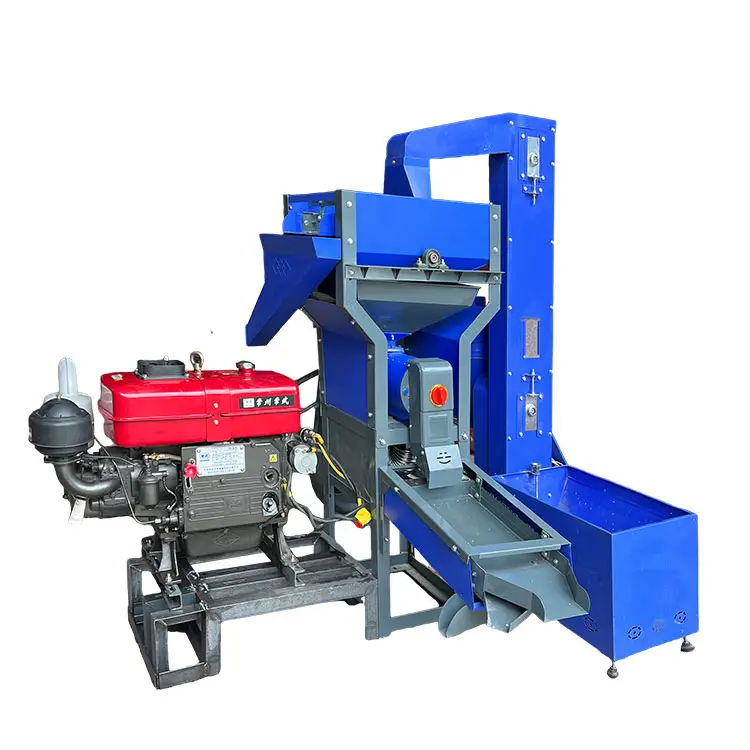Novo Design Multi-funcional máquina de trituração de arroz diesel BB-N70D PM + ELEVADOR produzido pela Backbone Machinery