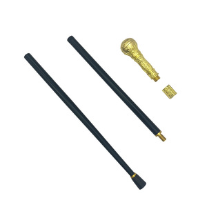 Canne de randonnée extérieure à tête ronde dorée, style britannique, en métal, de luxe, pour gentleman, personnalisable pour les jeunes - Product Image 4
