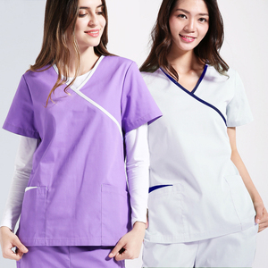 प्रयोगशाला कोट + पैंट सौंदर्य सैलून Workwear पालतू डॉक्टर नर्स कपड़े दंत चिकित्सा क्लिनिक वर्दी वि गर्दन नर्सिंग वर्दी Scrubs सेट - Product Image 2