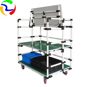 Carro de empuje manual industrial de fácil montaje con plataforma OEM personalizable para logística de almacén y accesorios de tubería de taller - Product Image 3