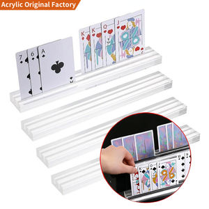 Soporte de exhibición de acrílico personalizado para juegos de cartas, estante para cartas con doble ranura, soporte transparente de acrílico para cartas de póker con dos ranuras - Product Image 1