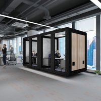 Cabine professionnelle avec bureau TV / canapé de bureau, design de studio d'enregistrement insonorisé, cabine portable pour bureau