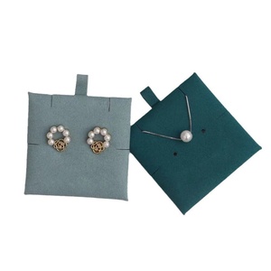 Dark Green Jewelry Pouch with Insert <b>Pad</b> Eco-luxe Microfiber Jewelry Pouch 8*8cm with Insert <b>Pad</b> (<b>envelope</b> Flap Style) - Product Image 3